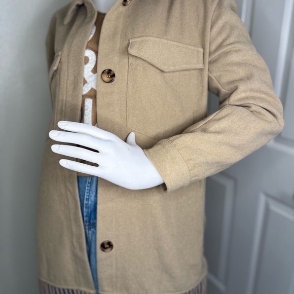 Laundry By Shelli Segal Tan Utility Jacket Lightweight Casual - Picture 3 of 13